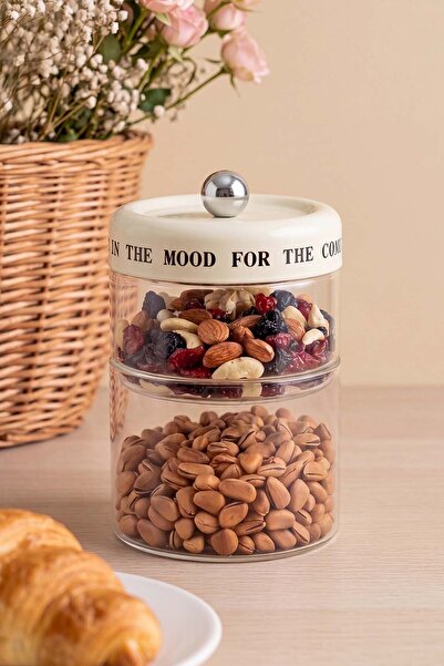 Rivaİstanbul Multi-Purpose Glass Jar Set with Cream Lids