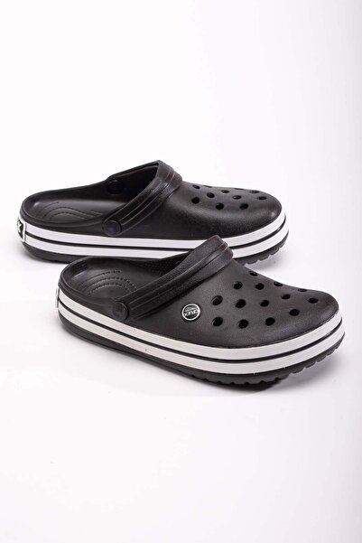CCWAY AYAKKABI Sabo Men's Slippers Black White Black
