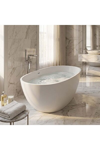 Milano Marga Free Standing Bathtub Matt White 1700x870x580