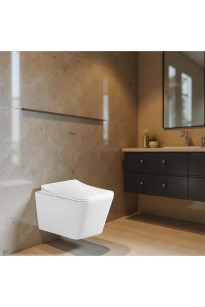 Milano Sam Wall Hung WC 51.5x36x35 cm, Toilet Fitting For Bathroom Installation