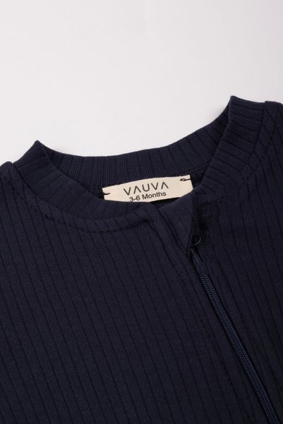 VAUVA %100 Pamuk Kaşkorse Bebek Tulumu - Çift Yön Fermuarlı Fitilli Yenidoğan Patiksiz Uyku Tulumu 3-24 Ay
