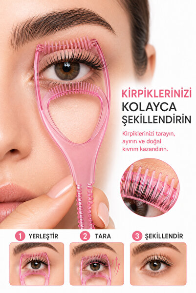 Mas'dala EGAR Kirpik Şekillendirici Tarak Maskara Öncesi Kıvırma Ve Ayırma Aparatı Hacimli Topaklanmayan Bakışlar