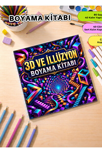 metafortoys 3D Boyama Kitabı – 21x20 cm I 40 Görsel