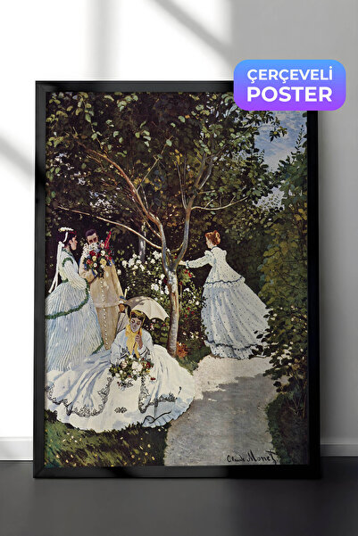 Zestia Pictură de perete Claude Monet în cadru negru, Femei în grădină, Nr.: ...