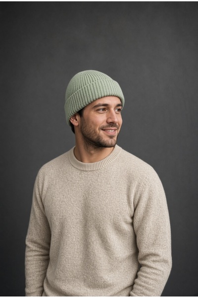 Mollycrush Tricotaj de iarnă unisex, beretă verde mentă |   Model de căciulă ...