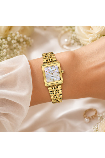 Quantum 1242.120 Kadın Kol Saati Dikdörtgen Kadran Gold Çelik Kordon Quartz D...