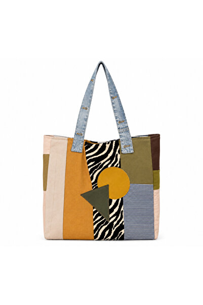 poupee Patchwork Detailed Women's Bag, Multi-Colored Fabric Women's Bag, Shou...