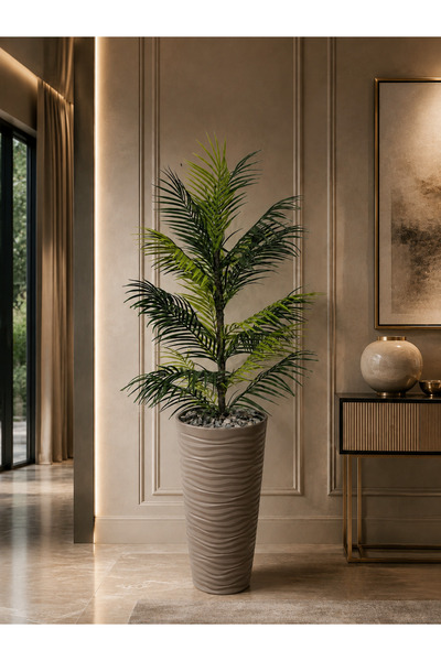 Yades Dalgalı Saksılı Büyük Boy Dekoratif Yapay Areka / Palmiye Ağacı (170 cm)