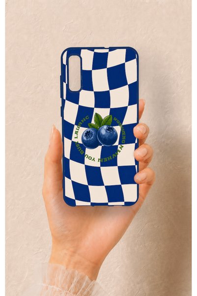 Vip Case Samsung A70 Compatible Blueberry Patterned Silicone Case