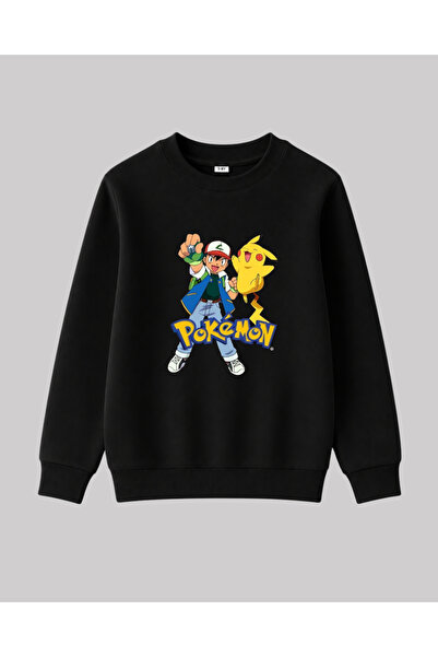 haha Pokemon Printed Sweatshirt Without Hood for Boys