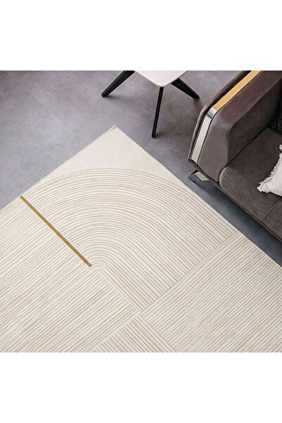Danube Home Galeria Lux Modern Geometrics Rug 200x300 White Gold, Rug For Liv...