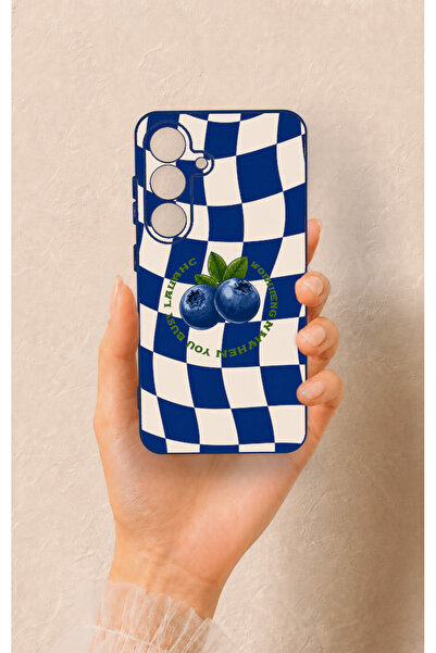 Vip Case Samsung S25 Uyumlu Yaban Mersini Desenli Silikon Kılıf