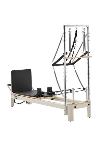 Vivatechnix Aparat de antrenament pilates, Lemn/Otel, rezistență dublă arc și...