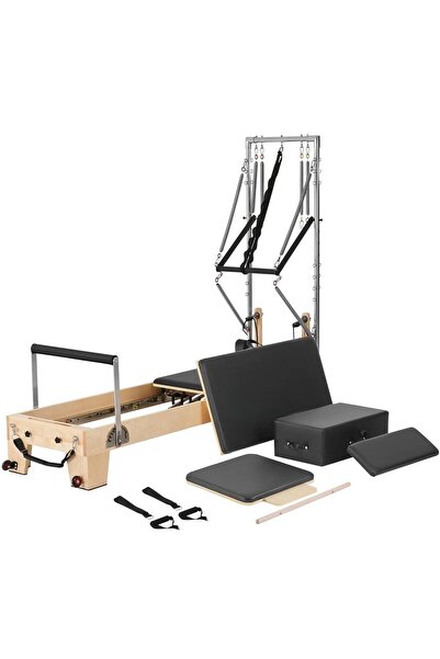 Vivatechnix Aparat de antrenament pilates, Lemn/Otel, rezistență dublă arc și...