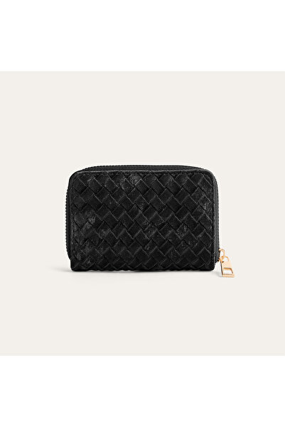 Mudo Women's Black Knitted Look Wallet