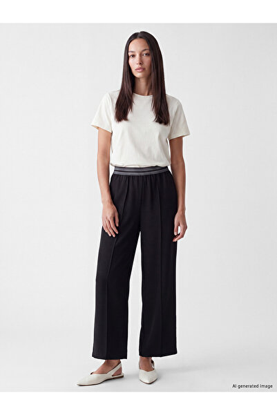 LC Waikiki Rmz Gi̇yi̇m Farkiyla Women's Wide Leg Pants with Waist Cord