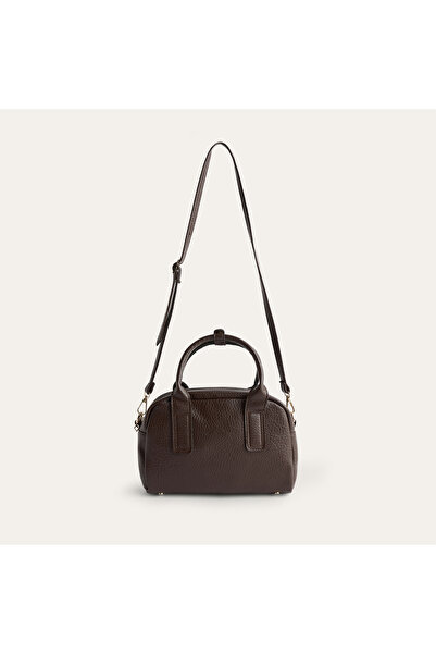 Mudo Women's Brown Leather Look Shoulder Bag