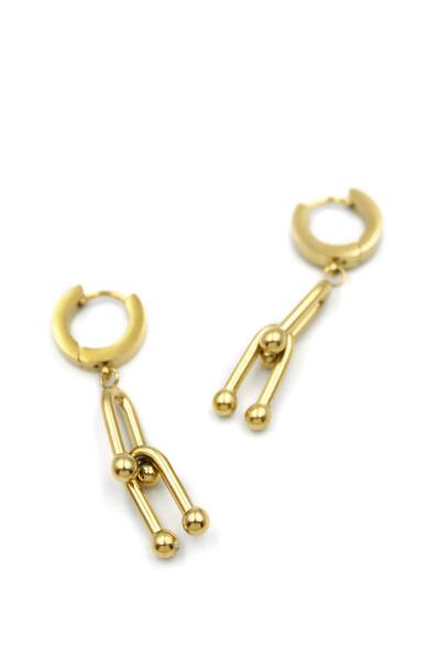 Generic Brand Gold Color Tf Chain Earrings Stylish Elegant Design