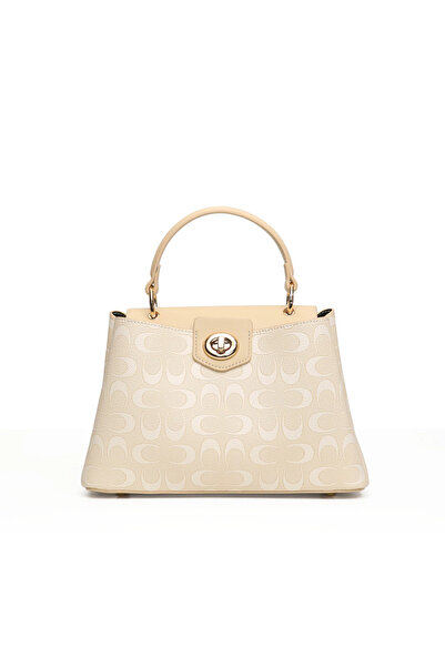 Generic Brand Women’s Leather Handbag – Elegant Patterned Top Handle Bag with...