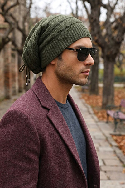 Ritagarcia Unisex Knitwear Beanie with Drawstring at the Back, Winter Draped ...