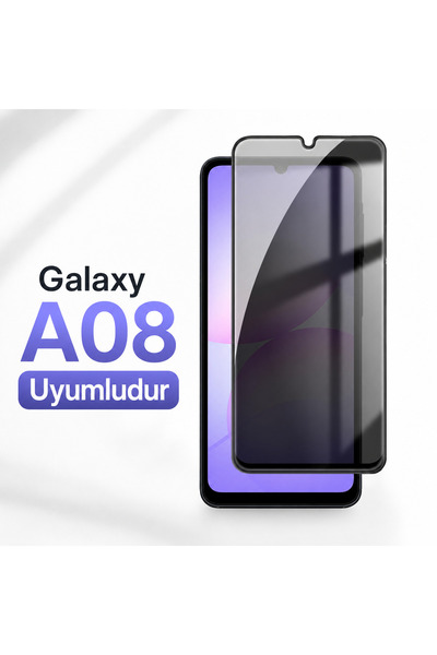Powerfox Galaxy A08 Uyumlu Gizlilik Filtreli Temperli Cam Ekran Koruyucu – Hayalet Ekran | Privacy Ko
