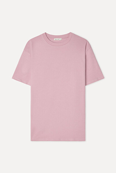 Mudo Men's Pink Textured Comfort Fit Crew Neck T-Shirt