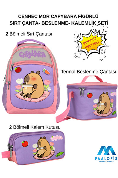 Dağtaş Kırtasiye 5233 Cennec Purple Capybara Figured Backpack - Nutrition - P...