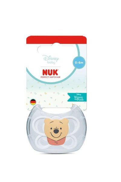 Nuk Πιπίλα Σιλικόνης Perfect Match Air Winnie Με Θήκη Λευκό Μέγεθος 1 (10175361)
