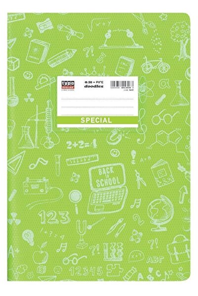 OEM Ειδικό Σημειωματάριο Doodles με Γραμμές B5 50 Φύλλα Πράσινο Λάιμ (4306)