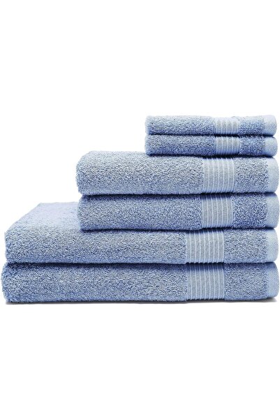 Fieldcrest طقم مناشف حمام، 6 قطع، أزرق (بلو سيتي) 140x70 سم