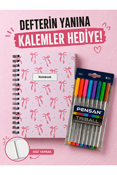 TOMBİ-X Patterned Unlined Spiral Notebook A5 Size – 60 Sheets 120 Pages Desig...