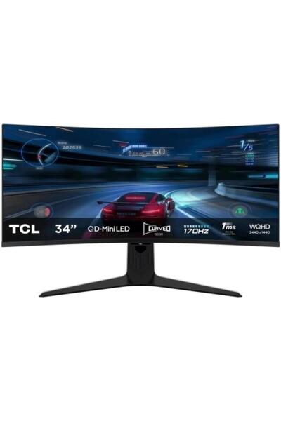 TCL Monitor Consumer 34R83Q, 34", 3440 x 1440 pixeli, Negru-Alb, 2 ani Garantie