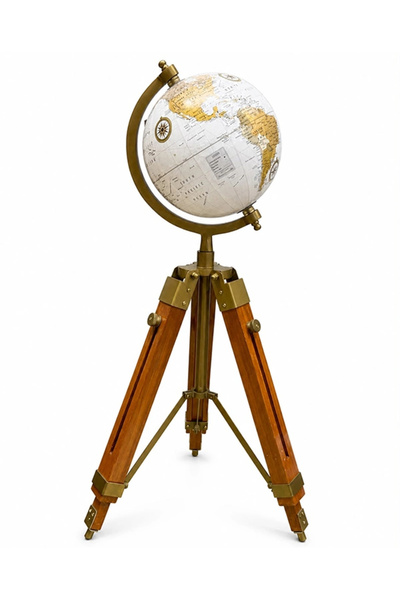 Livenda Decorative World Globe with Wooden Tripod Stand Sl1666-W