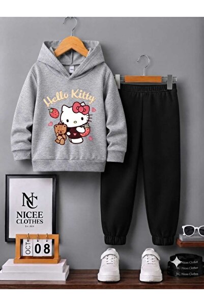 NC Nicee Clothes Children's Tracksuit Set Unisex (Double Hello Kitty Print Wi...
