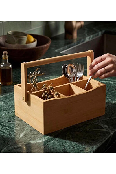 Fiyakalı Ürünler Atölyesi Ladle Holder with Handle - Bamboo Countertop Spoon ...
