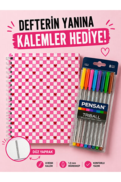 TOMBİ-X Patterned Unlined Spiral Notebook A5 Size – 60 Sheets 120 Pages Desig...