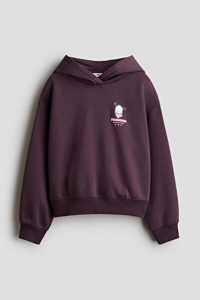 H&M Kapüşonlu ve Baskı Motifli Üst