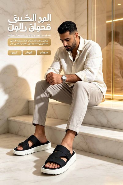 NajdEva Shop Waterproof Anti‑Slip Fabric‑Strap Slippers Saudi Locally Made, Ultra‑Light Soft Ergonomic Sole, Stylish Indoor‑Outdoor Slipper, Reminder: Order One Size Larger