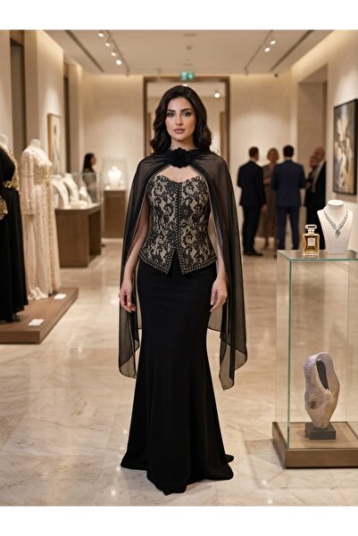 antil fashion فستان نسائي اسود انيق بتصميم كورسيه