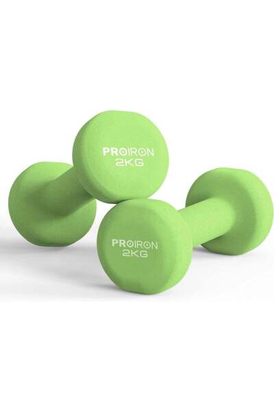 Generic PROIRON Neoprene Dumbbells Set – 2 x 2KG Anti-Roll Cast Iron Hand Wei...