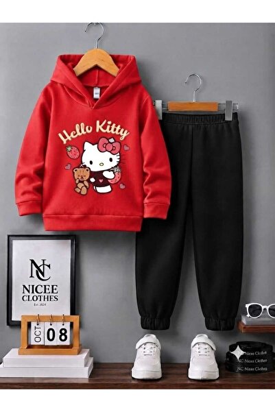 NC Nicee Clothes Children's Tracksuit Set Unisex (Double Hello Kitty Print Wi...