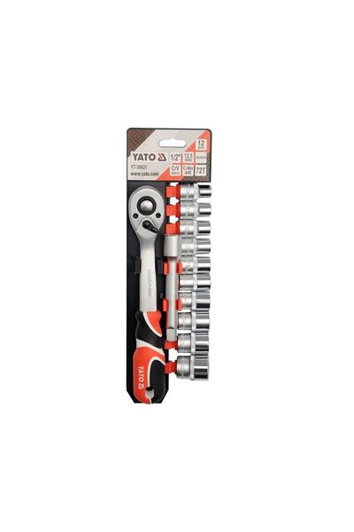 yato Set chei tubulare cu antrenor YT-38821, prindere 1/2 “, dimensiune 10-24...