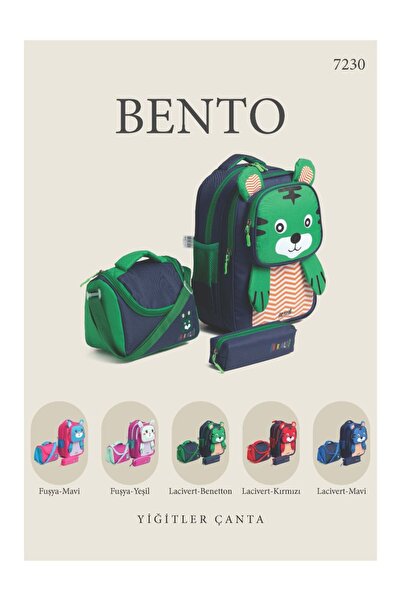 Vital İLKOKUL BENTO ÇANTA+BESLENME+ KALEMLİK 3 LÜ LÜX TAKIM SET Laci-Mavi