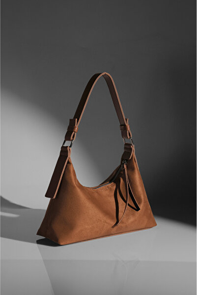 Rimense Women's Tan Suede Lined Hand and Shoulder Bag