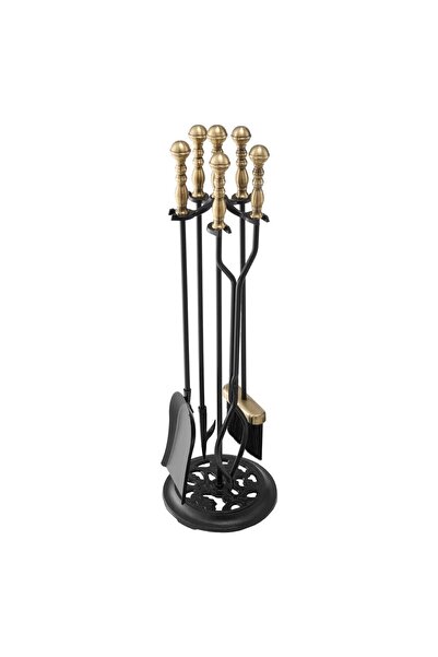 Vivatechnix Set 5 ustensile semineu, fier forjat, 770 x 225 x 225 mm, Negru/A...