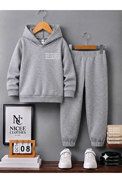 NC Nicee Clothes Children's Tracksuit Set Unisex (White Ideal Printed Winterw...