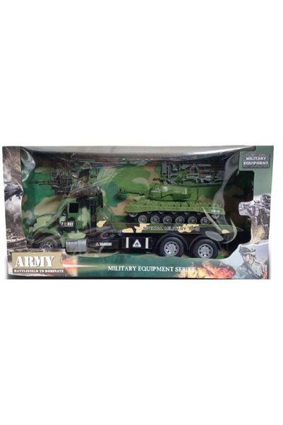 Blue Toys Φορτηγό με κίνηση με τριβή, με Άρμα Μάχης και Στρατιώτες (MKK080034)