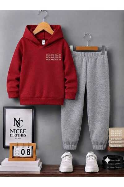 NC Nicee Clothes Children's Tracksuit Set Unisex (White Ideal Printed Winterw...