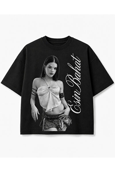 Manifest Grubu Esin Bahat Baskılı Oversize Tişört Unisex %80 Pamuk Boxy Fit Streetwear T-Shirt Kalın Dokulu
