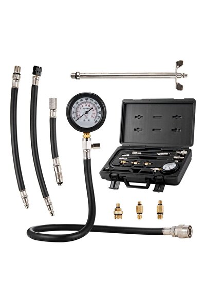 OMS Tester compresie cilindri motor, manometru 0-300 PSI, 5 x adaptoare, furt...